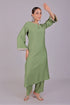 Veshbhoshaa Bluesaanchi Women'S Light Green Kurti Pajama Set